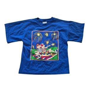 Vintage Zoodles 4th Of July Independence Day T shirt Kid SZ 8 NOS